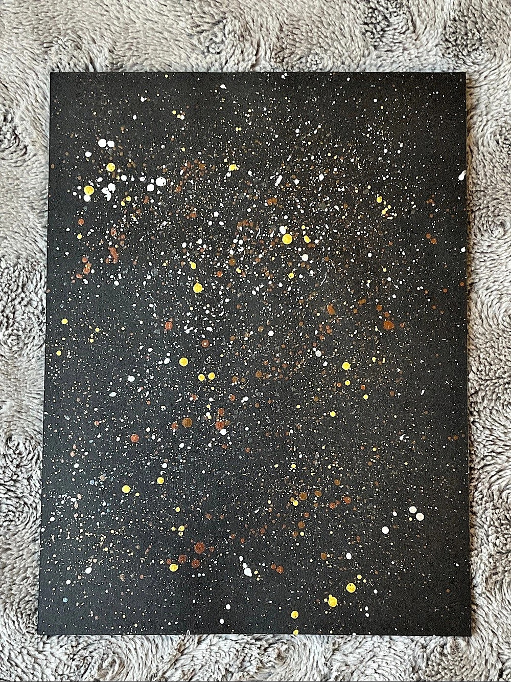Abstract Splatter Artwork in Black & Yellow Background